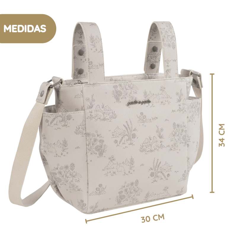Pasito a Pasito Mala Tiracolo Toile de Jouy - Cream