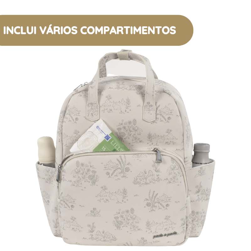 Pasito a Pasito Mochila Toile de Jouy - Cream
