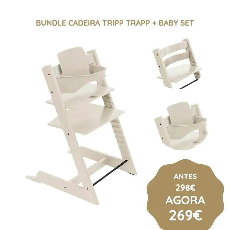 Stokke Lote Silla Tripp Trapp + Baby Set - Blanco