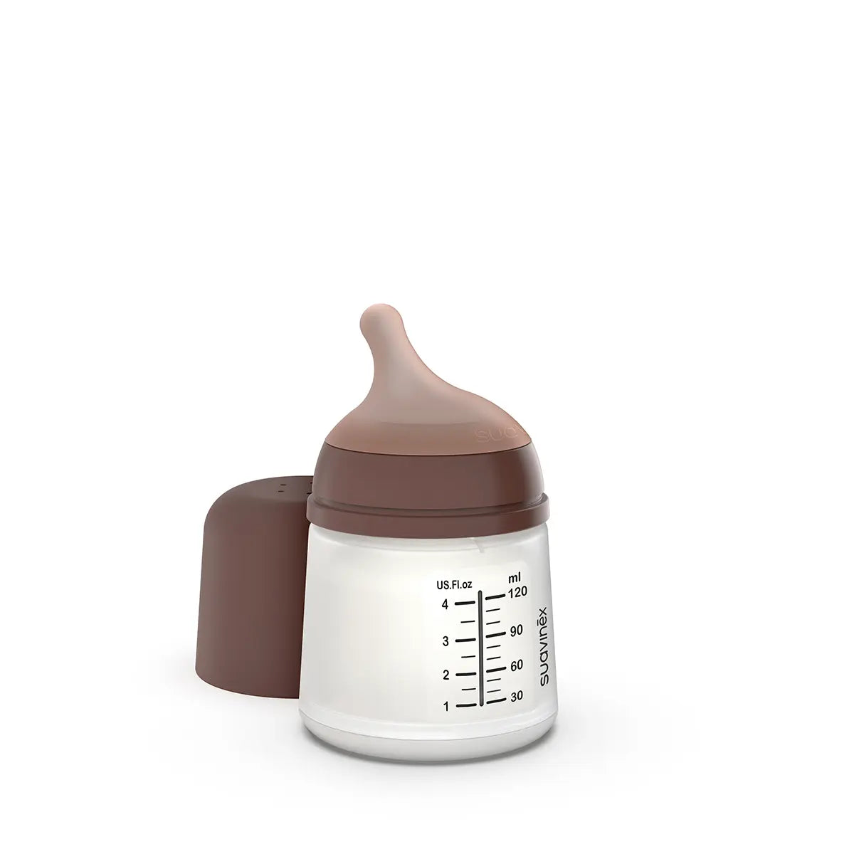 Suavinex Biberón Anticólico Zero.Zero 120 ml - Flujo Adaptable - Tono Oscuro