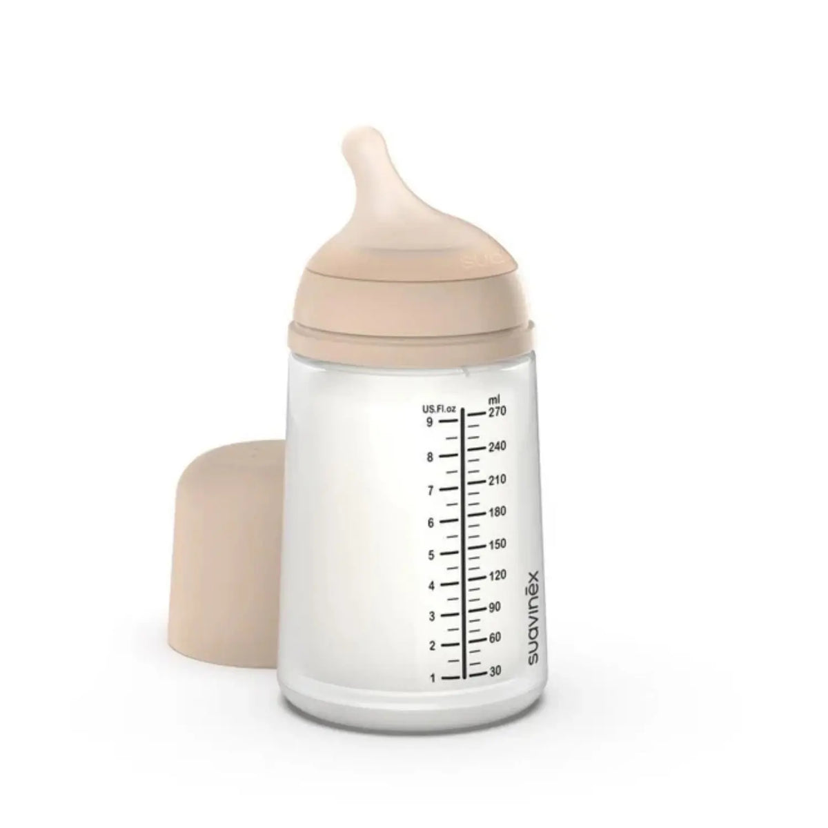 Suavinex Biberón Anticólico Zero.Zero 270 ml - Flujo Medio - Tono Claro