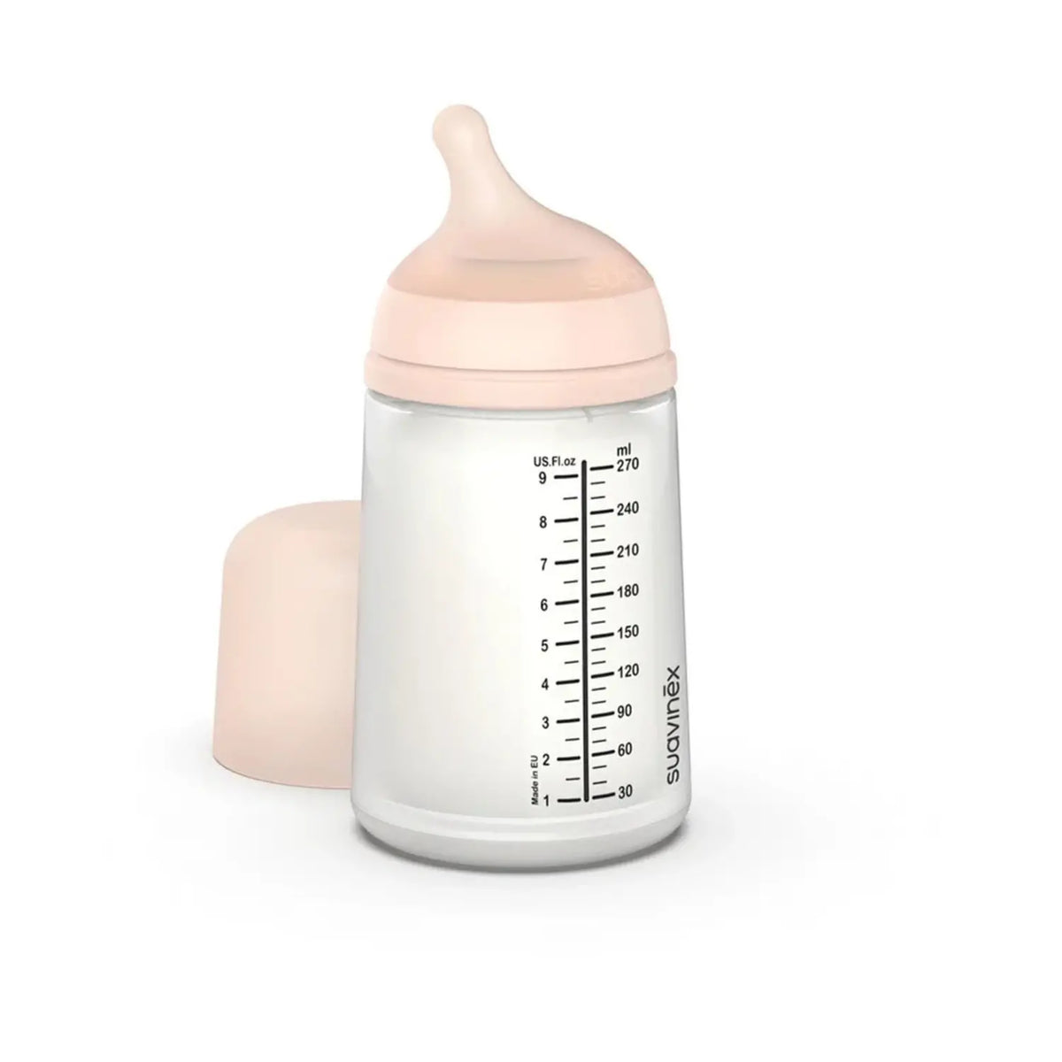 Suavinex Biberón Anticólico Zero.Zero 270 ml - Flujo Medio - Tono Muy Claro