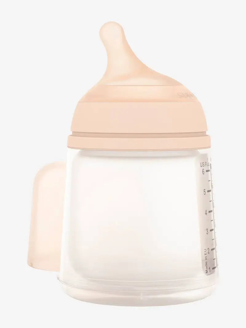Suavinex Kit de Inicio Zero.Zero Biberón 180 ml Flujo Adaptable + Bolsa de Silicona - Tono Muy Claro