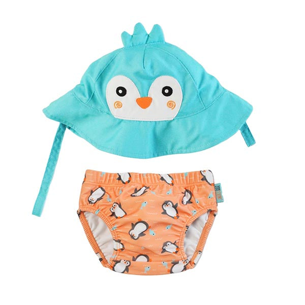 ZooCchini - Conjunto de Banho Chapéu e Cueca 12-24 meses - Pinguim