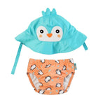 ZooCchini - Conjunto de Banho Chapéu e Cueca 6-12 meses - Pinguim