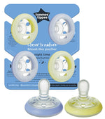 Tommee Tippee 4 Chupetas Forma de Peito 0-6 - Night Time Menino