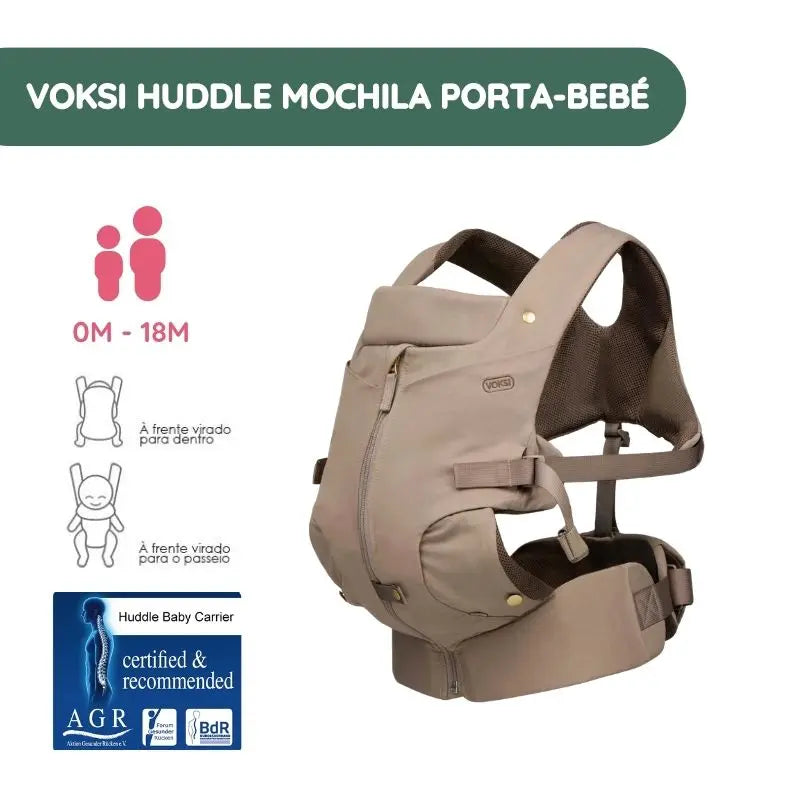 Voksi Huddle Mochila Porta-bebé com Fecho - Clay