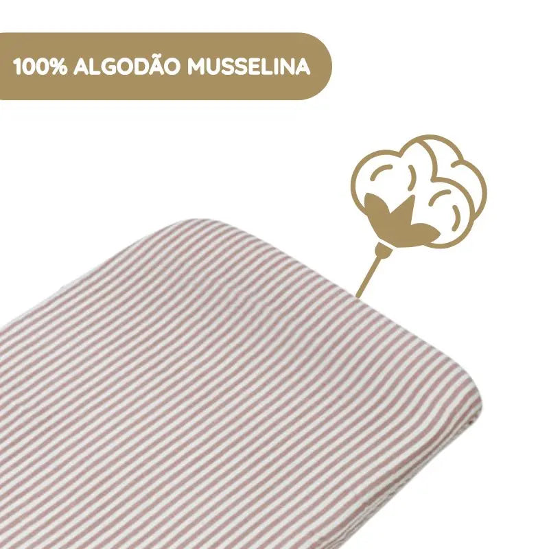 Walking Mum Lençol Ajustável 90x50 cm Praliné Rayas - Moka