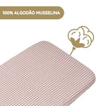 Walking Mum Lençol Ajustável 90x50 cm Praliné Vichy - Moka