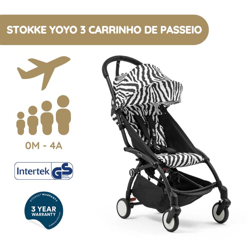 Stokke YOYO 3 Carrinho de Passeio - Black + Color Pack - Zebra