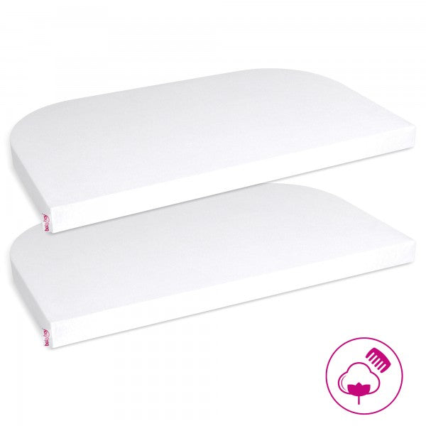 Babybay 2 Lençóis Ajustáveis Jersey Deluxe para modelo Original - branco