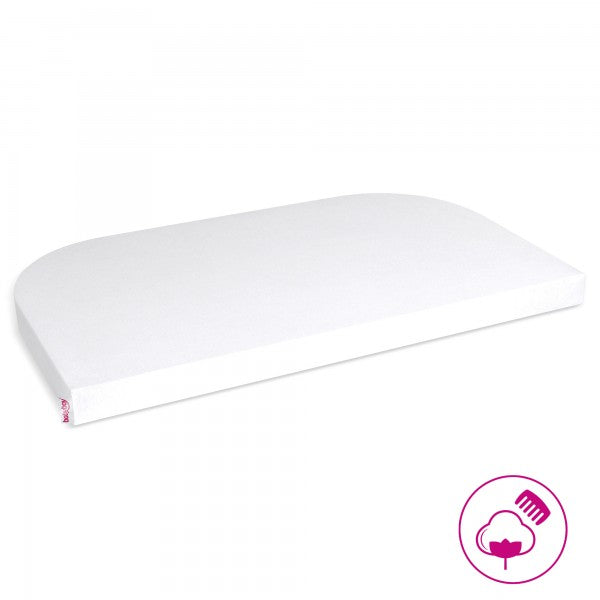 Babybay Lençol Ajustável Jersey Deluxe Algodão Orgânico para Maxi, Midi, Boxspring, Comfort e Comfort Plus - branco