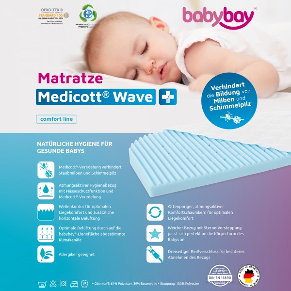 Babybay Colchão Medicott Wave para modelo Original