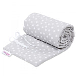 Babybay Protetor de Grades Piqué para Maxi, Boxspring, Comfort e Comfort Plus - cinza c/ pontos brancos