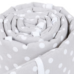 Babybay Protetor de Grades Piqué para Maxi, Boxspring, Comfort e Comfort Plus - cinza c/ pontos brancos