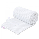 Babybay Protetor de Grades Piqué para Maxi, Boxspring, Comfort e Comfort Plus - branco c/ pontos cinza claro