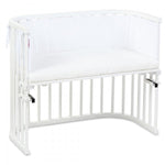 Babybay Protetor de Grades Piqué para Maxi, Boxspring, Comfort e Comfort Plus - branco c/ pontos cinza claro