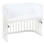Babybay Protetor de Grades Piqué para Maxi, Boxspring, Comfort e Comfort Plus - branco c/ estrelas cinza claro