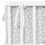 Babybay Protetor de Grades Piqué para modelo Original - cinza e pontos brancos