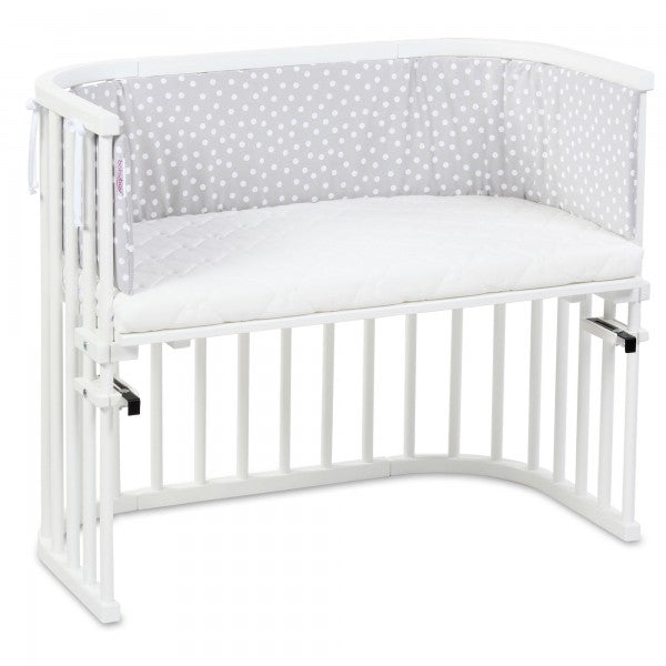 Babybay Protetor de Grades Piqué para modelo Original - cinza e pontos brancos