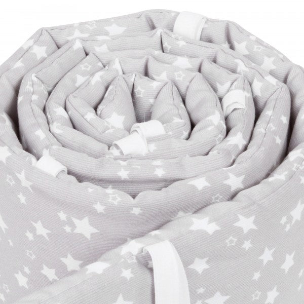 Babybay Protetor de Grades Piqué para modelo Original - cinza e estrelas brancas