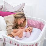Babybay Protetor de Grades Piqué para Maxi, Boxspring, Comfort e Comfort Plus - branco c/ estrelas cinza claro