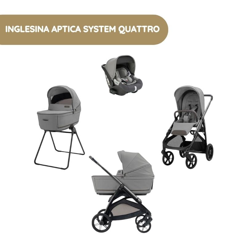 Carrinho de Bebé Inglesina Aptica System Quattro - Crystal Grey