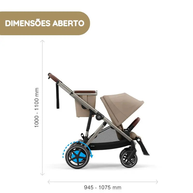 Cybex Carrinho de Bebé e-Gazelle S TPE - Moss Green