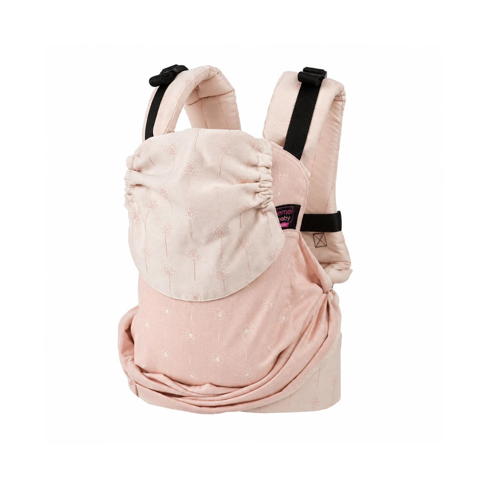 Marsúpio Emeibaby Easy Baby Size rosa claro com brilho, vista completa
