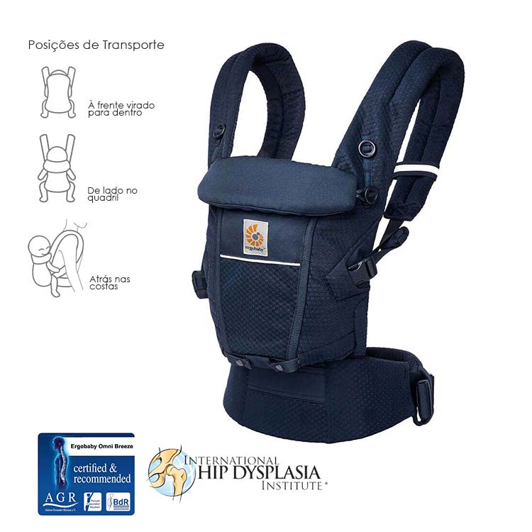 Ergobaby Adapt SoftFlex Mesh Azul Meia Noite - Mochila Portabebé