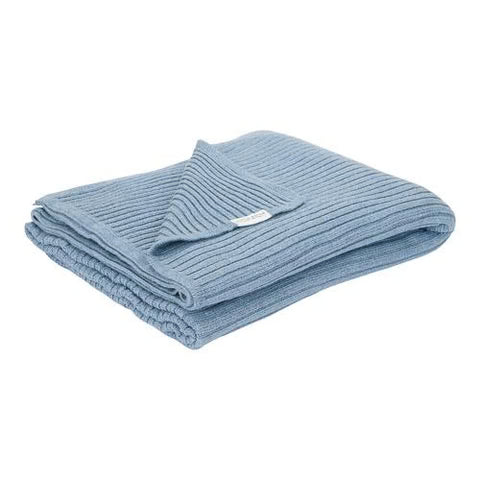 Little Dutch Manta de Malha para Alcofa | Bassinet Blanket | Pure Denim Blue