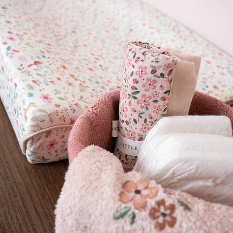 Little Dutch Swaddles 70 x 70 em Musselina - Soft Pink ; Fairy Floral