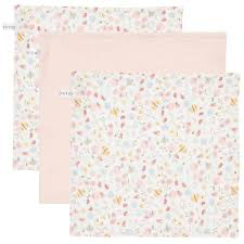 Little Dutch Mini Toalhinhas de Higiene | Washcloths - Flowers and Butterflies / Pure Soft Pink