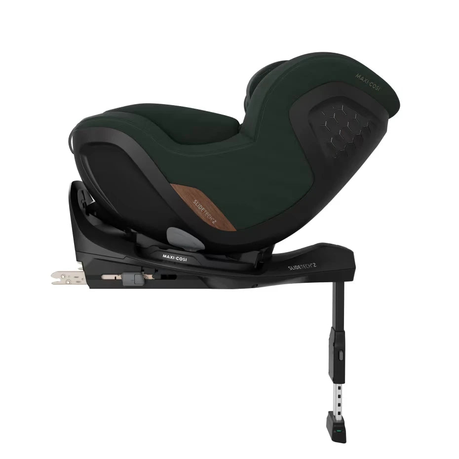 Maxi-Cosi Mica Slide Pro Authentic Green vista lateral com base ISOFIX integrada