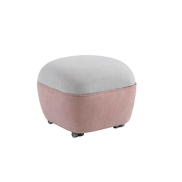 Puff Moom para Poltrona de Amamentação da Micuna - Rosa Terra/Cinza Claro
